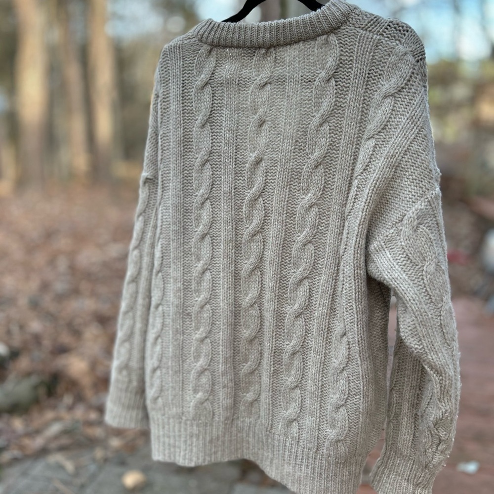 Vintage wool Men's Cream Sweater xl - Picture 2 of 10